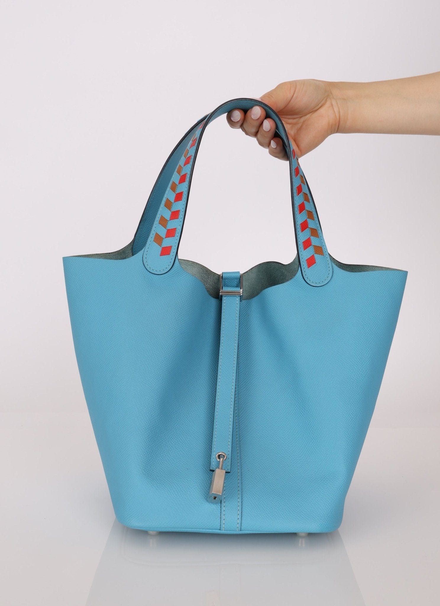 Limited Edition Hermès 2019 Epsom Tressage De Cuir Picotin 22 PHW - FashioNica