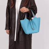 Limited Edition Hermès 2019 Epsom Tressage De Cuir Picotin 22 PHW - FashioNica