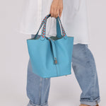 Limited Edition Hermès 2019 Epsom Tressage De Cuir Picotin 22 PHW - FashioNica