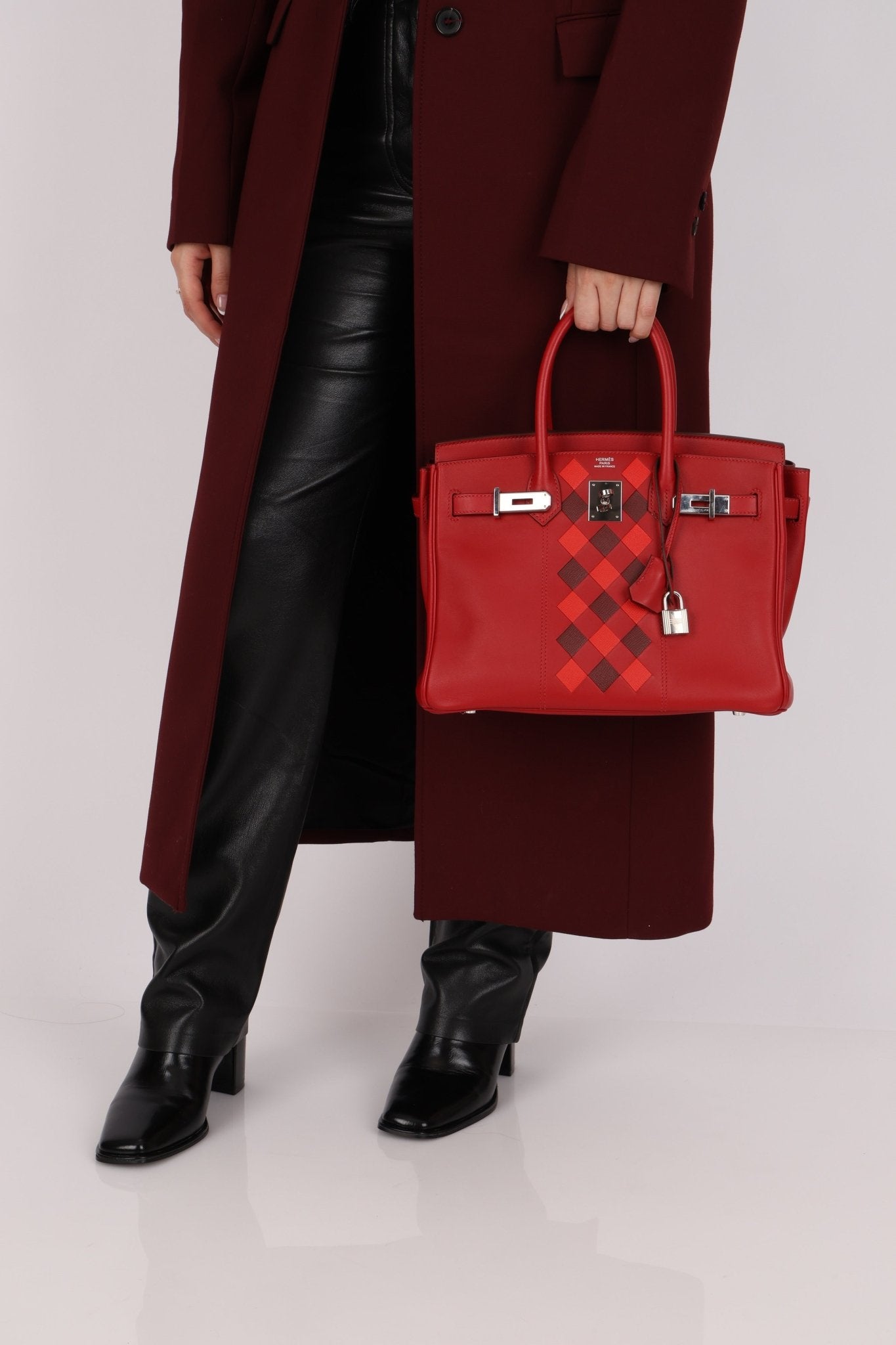 Limited Edition Hermès 2019 Rouge de Coeur Swift Tressage Retourne Birkin 30 PHW - FashioNica