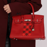 Limited Edition Hermès 2019 Rouge de Coeur Swift Tressage Retourne Birkin 30 PHW - FashioNica