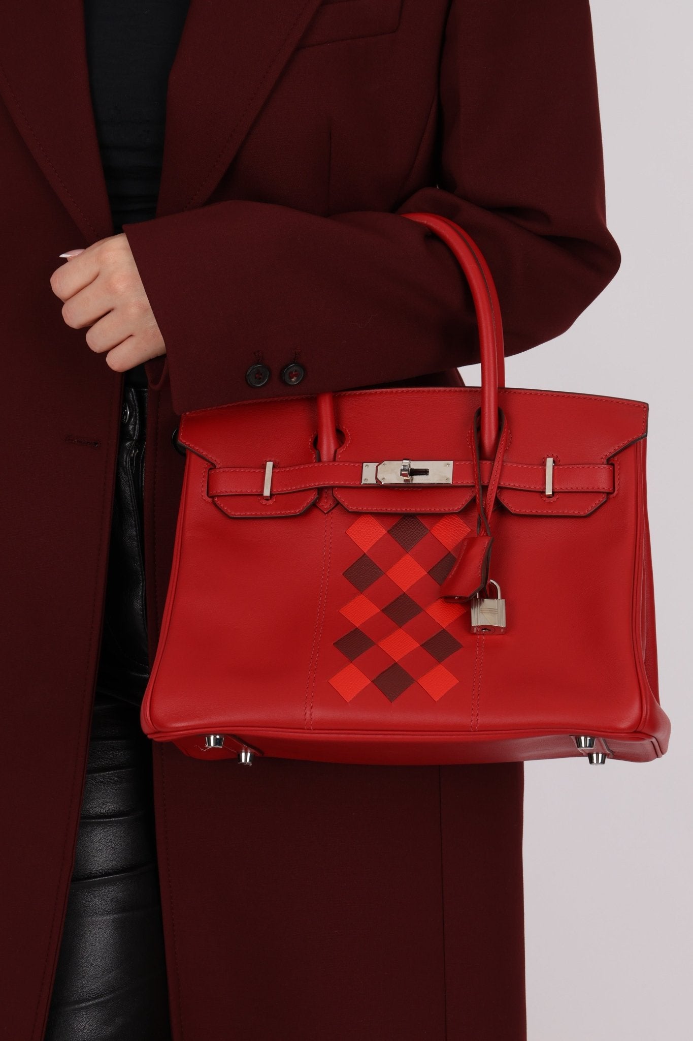 Limited Edition Hermès 2019 Rouge de Coeur Swift Tressage Retourne Birkin 30 PHW - FashioNica