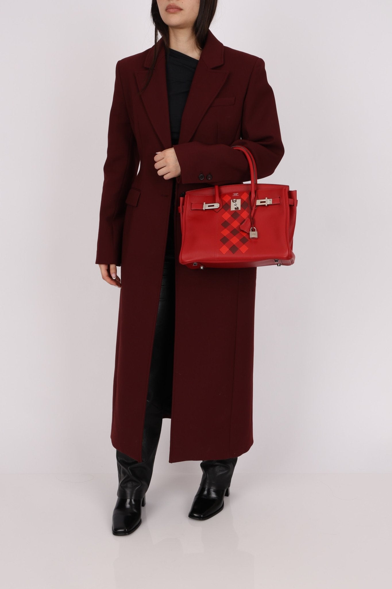 Limited Edition Hermès 2019 Rouge de Coeur Swift Tressage Retourne Birkin 30 PHW - FashioNica