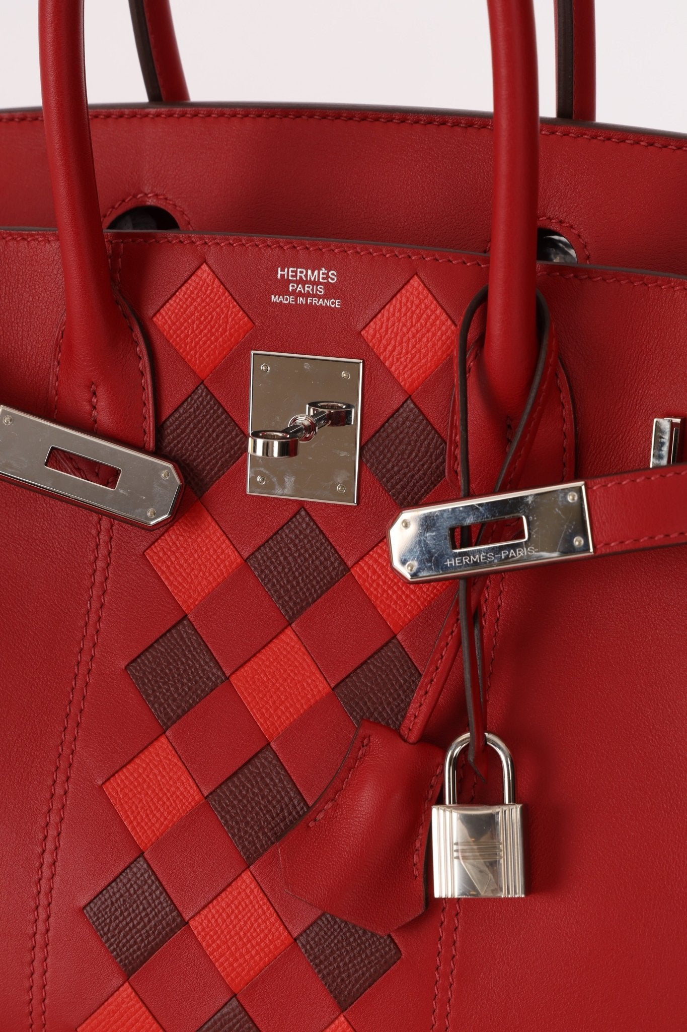 Limited Edition Hermès 2019 Rouge de Coeur Swift Tressage Retourne Birkin 30 PHW - FashioNica