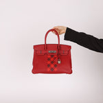 Limited Edition Hermès 2019 Rouge de Coeur Swift Tressage Retourne Birkin 30 PHW - FashioNica
