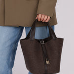 Limited Edition Hermès 2021 Ebene Swift and Wool Picotin 22 PHW - FashioNica