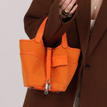 Limited Edition Hermès 2023 Orange Toile Goeland Swift Cargo Picotin 18 PHW - FashioNica