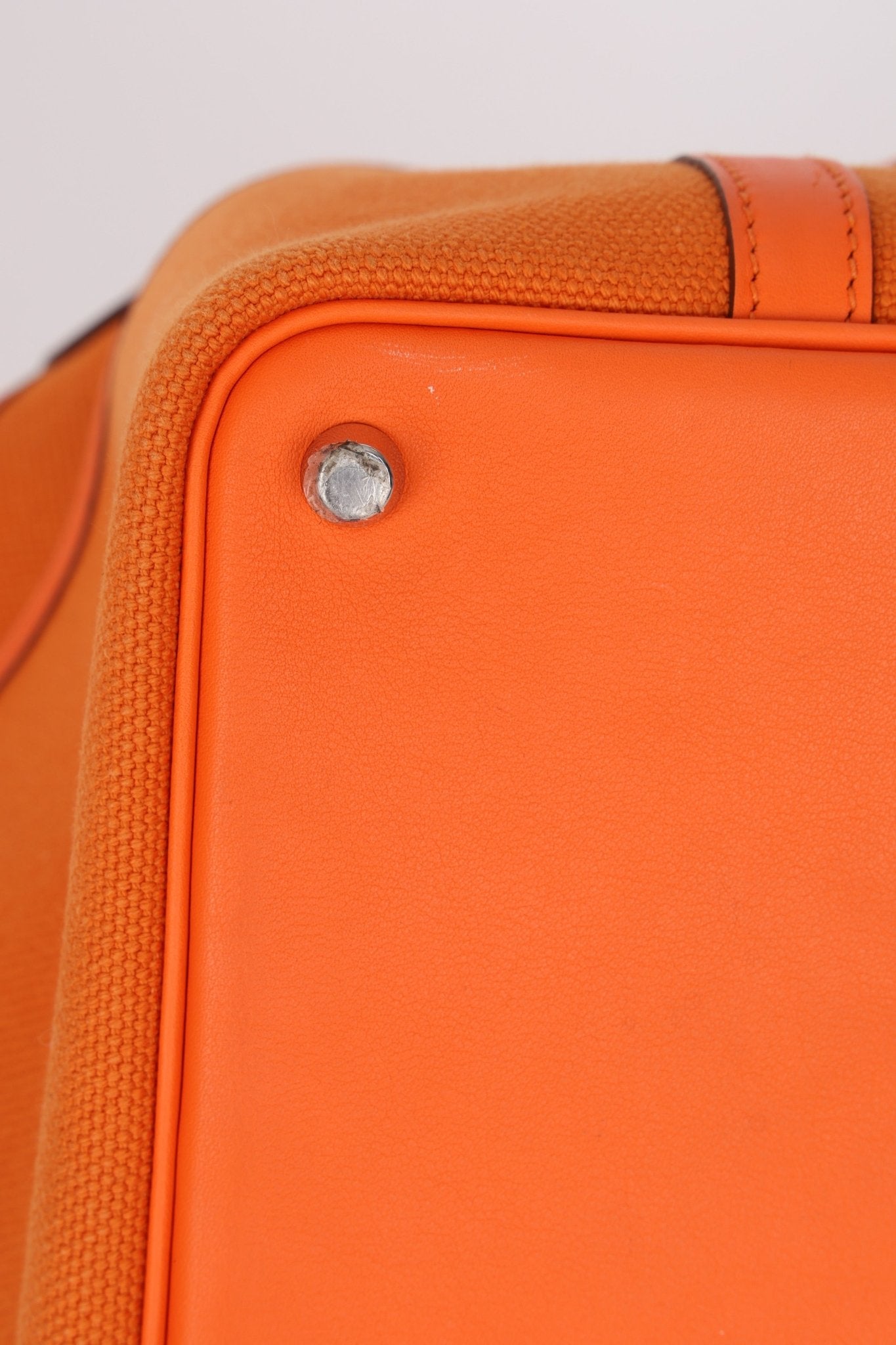 Limited Edition Hermès 2023 Orange Toile Goeland Swift Cargo Picotin 18 PHW - FashioNica