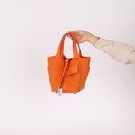 Limited Edition Hermès 2023 Orange Toile Goeland Swift Cargo Picotin 18 PHW - FashioNica
