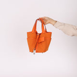 Limited Edition Hermès 2023 Orange Toile Goeland Swift Cargo Picotin 18 PHW - FashioNica