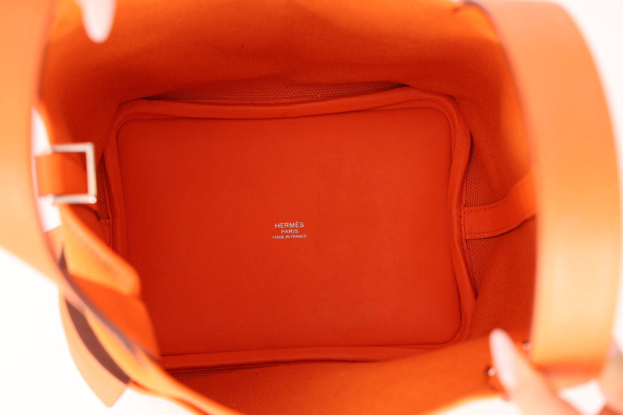 Limited Edition Hermès 2023 Orange Toile Goeland Swift Cargo Picotin 18 PHW - FashioNica