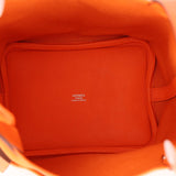 Limited Edition Hermès 2023 Orange Toile Goeland Swift Cargo Picotin 18 PHW - FashioNica