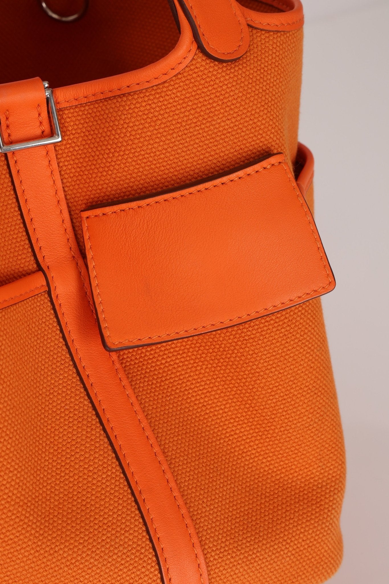Limited Edition Hermès 2023 Orange Toile Goeland Swift Cargo Picotin 18 PHW - FashioNica