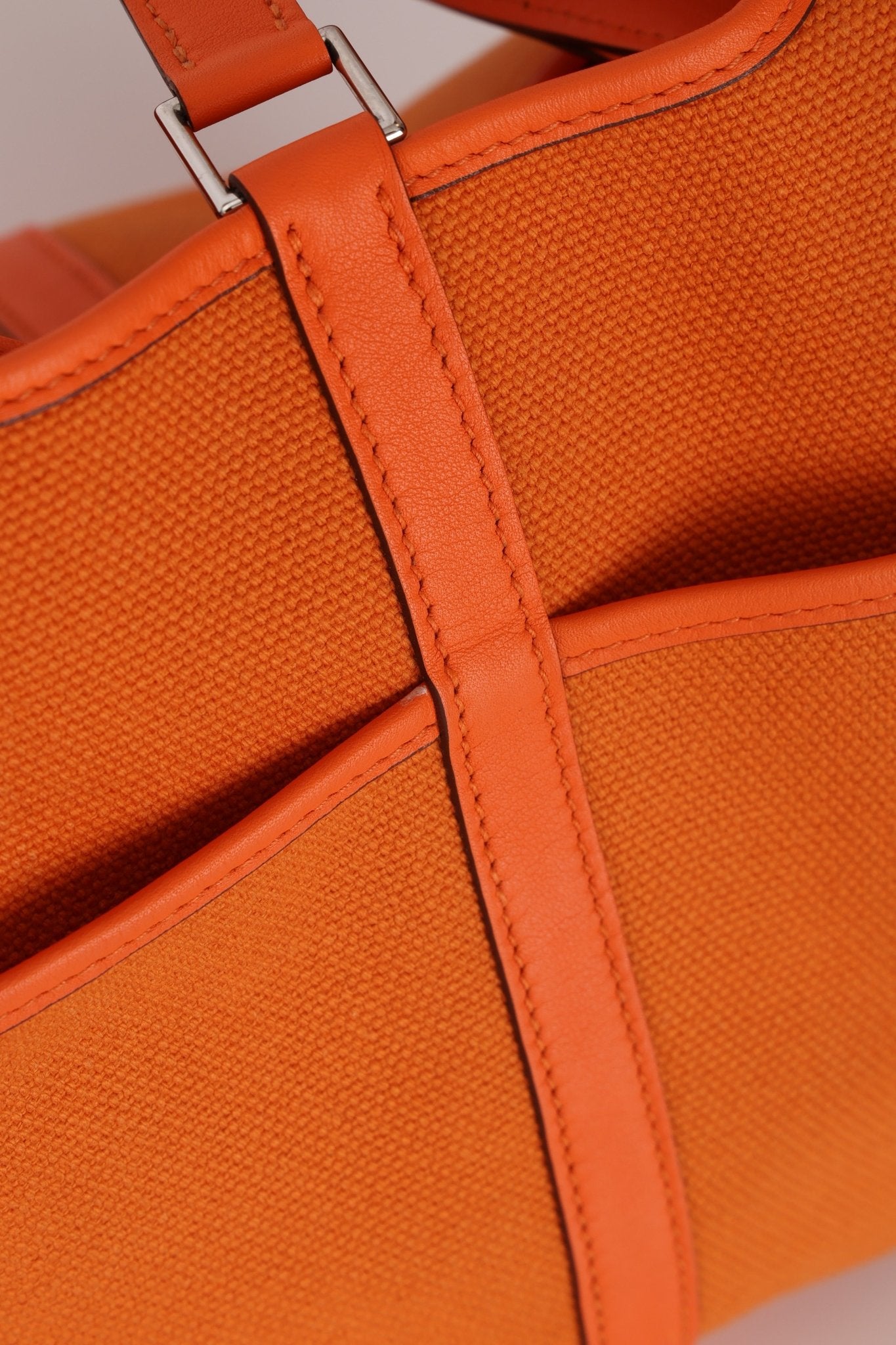 Limited Edition Hermès 2023 Orange Toile Goeland Swift Cargo Picotin 18 PHW - FashioNica