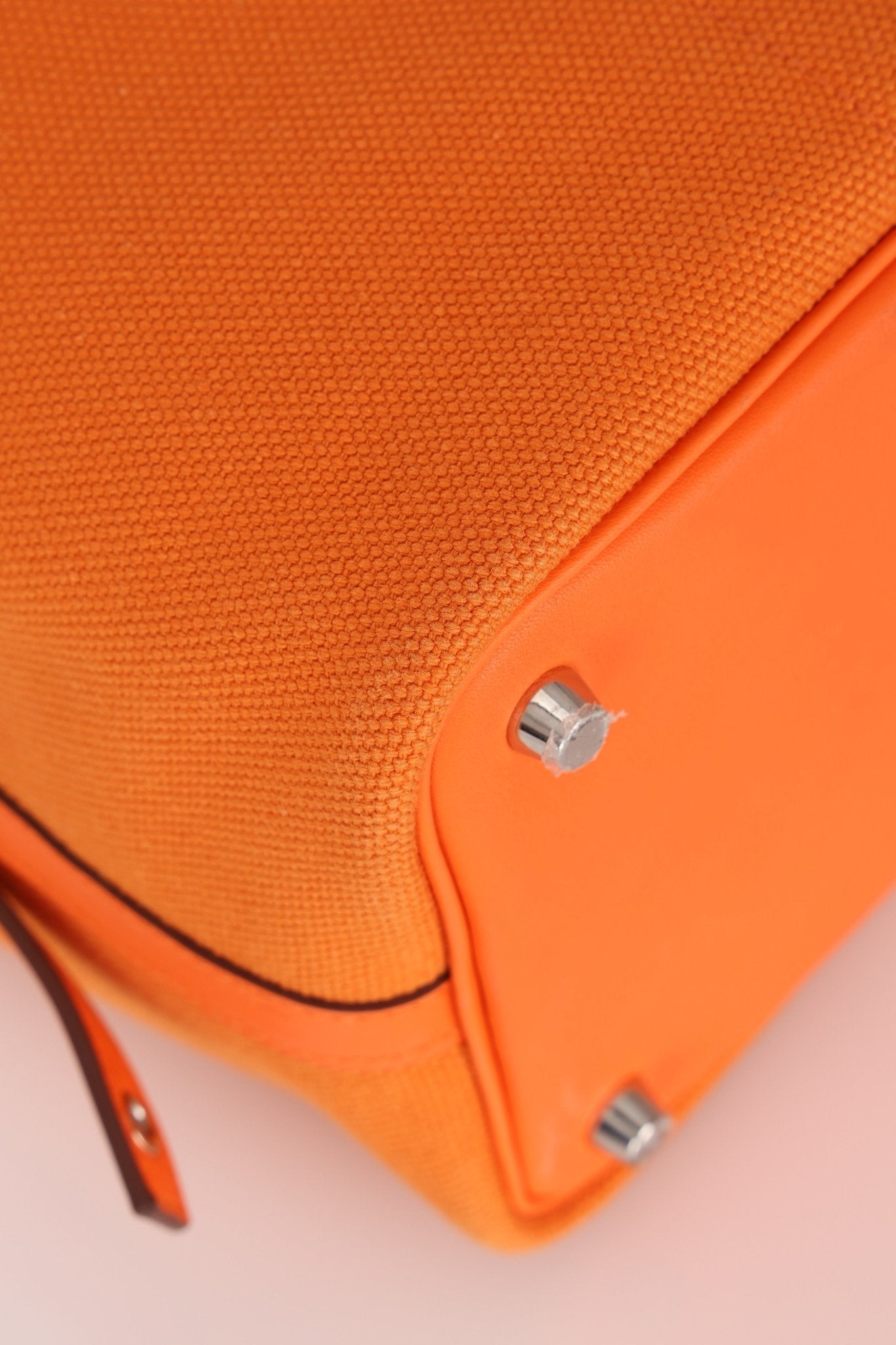 Limited Edition Hermès 2023 Orange Toile Goeland Swift Cargo Picotin 18 PHW - FashioNica