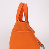 Limited Edition Hermès 2023 Orange Toile Goeland Swift Cargo Picotin 18 PHW - FashioNica