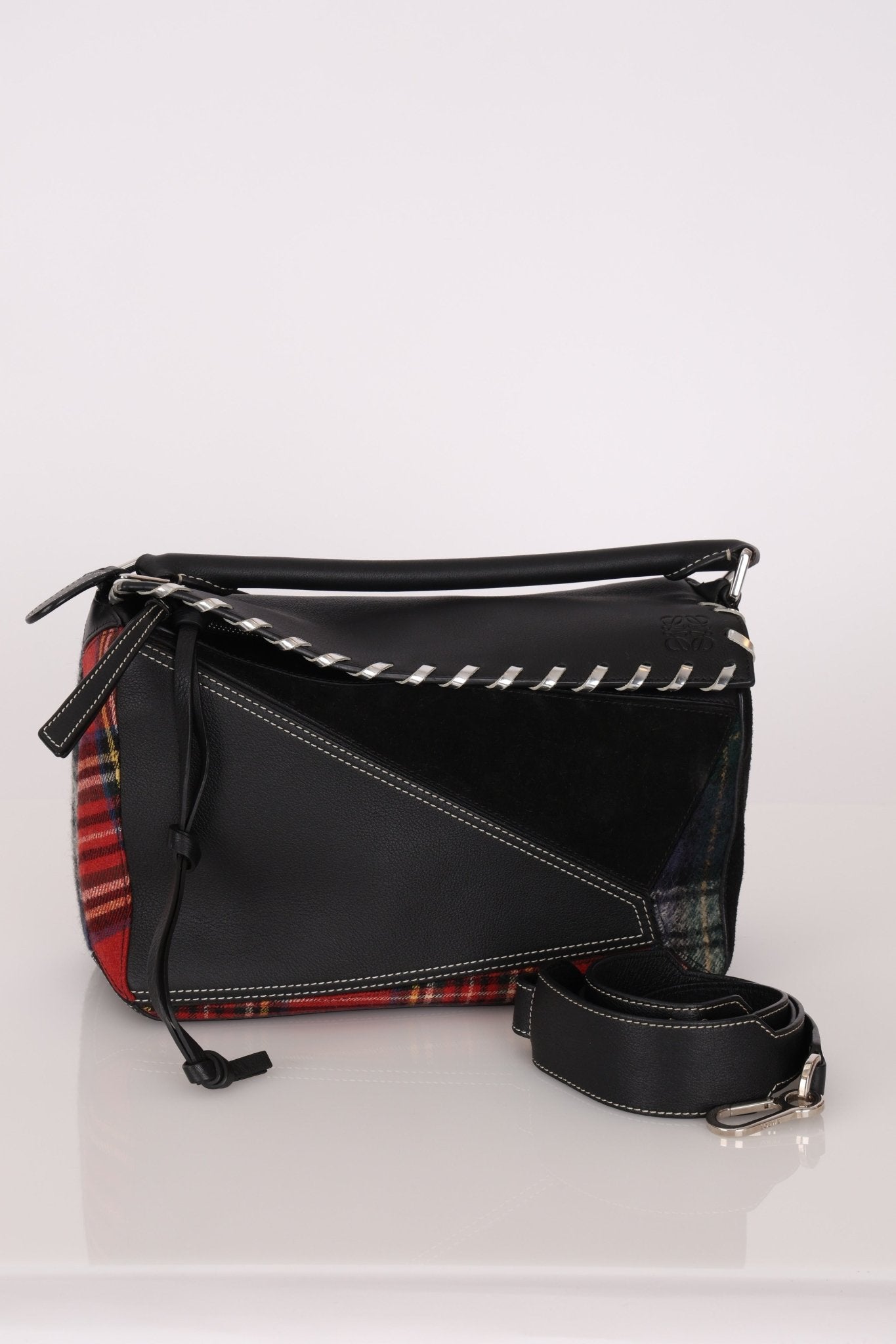 Limited Edition Loewe 2018 Whipstitch Tartan Patchwork Medium Puzzle - FashioNica