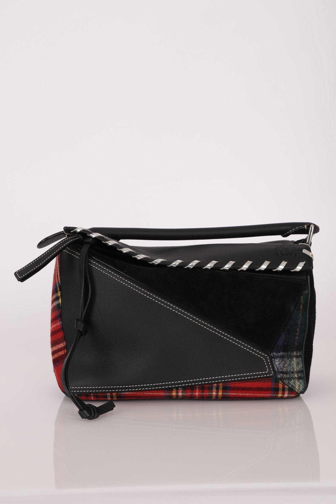 Limited Edition Loewe 2018 Whipstitch Tartan Patchwork Medium Puzzle - FashioNica
