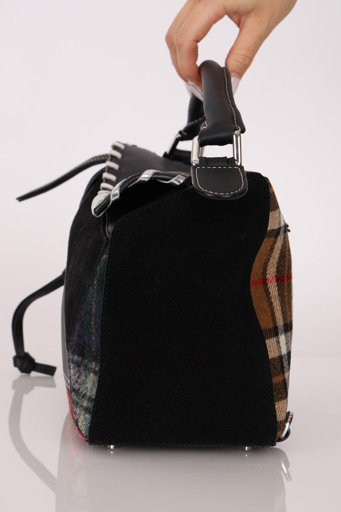 Limited Edition Loewe 2018 Whipstitch Tartan Patchwork Medium Puzzle - FashioNica