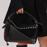 Limited Edition Loewe 2018 Whipstitch Tartan Patchwork Medium Puzzle - FashioNica