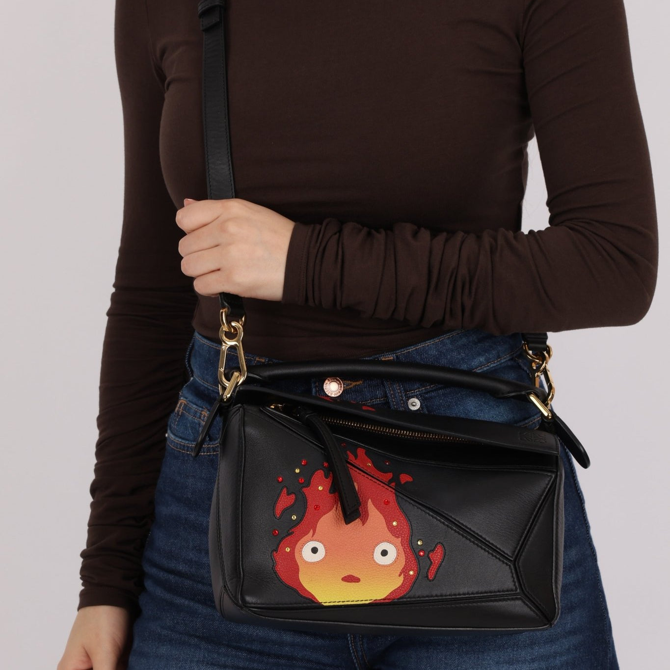 Limited Edition Loewe Calcifer Swarovski Crystal Small Puzzle Bag - FashioNica