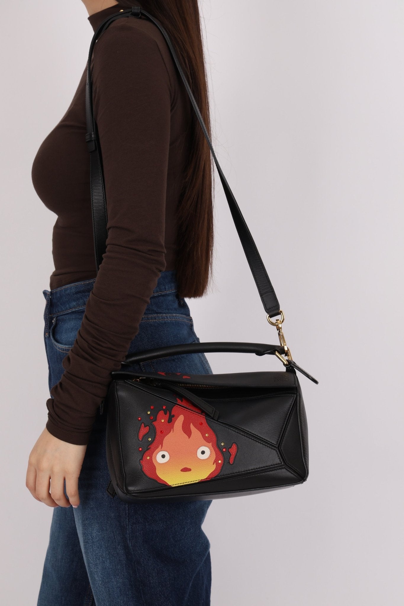Limited Edition Loewe Calcifer Swarovski Crystal Small Puzzle Bag - FashioNica