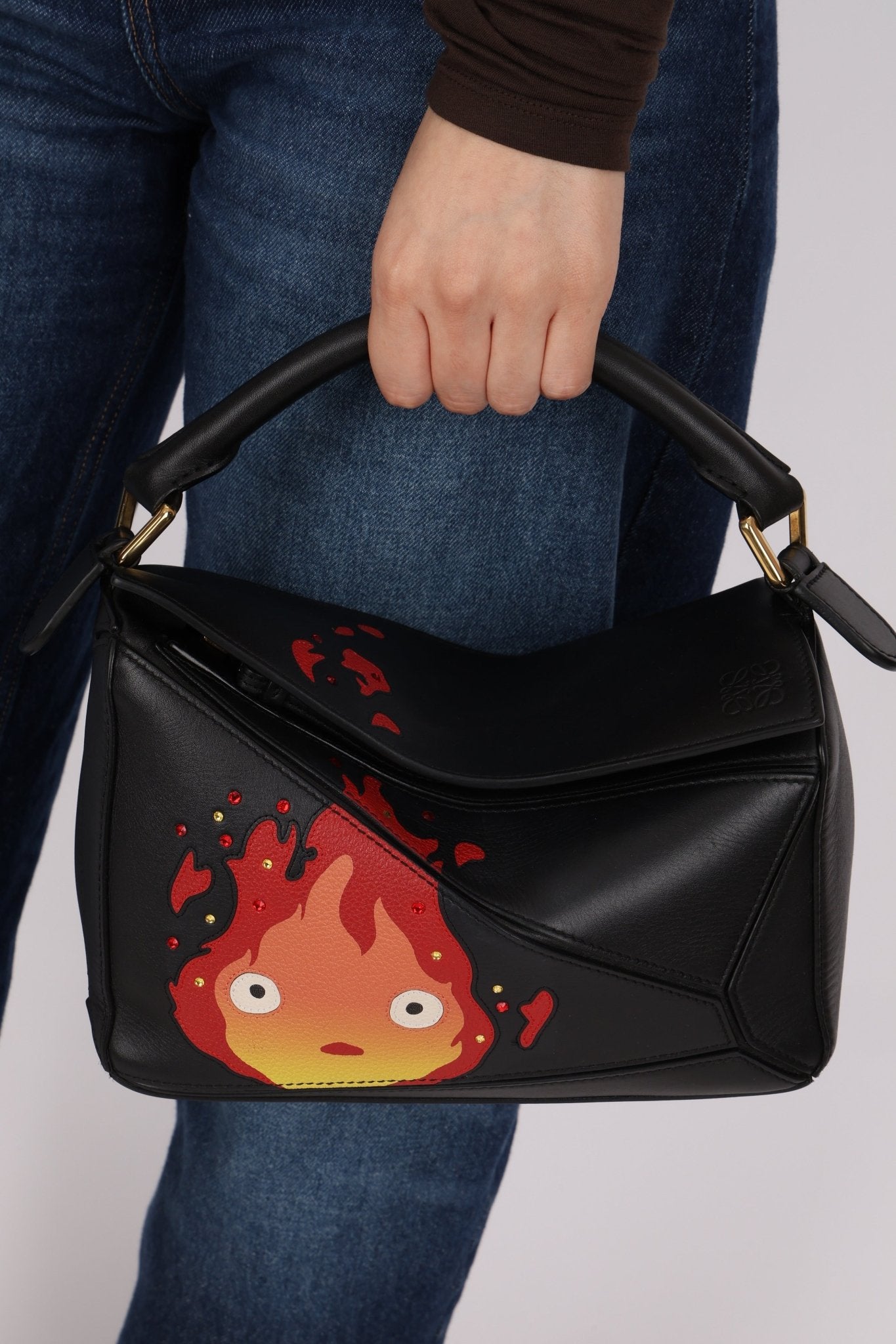 Limited Edition Loewe Calcifer Swarovski Crystal Small Puzzle Bag - FashioNica