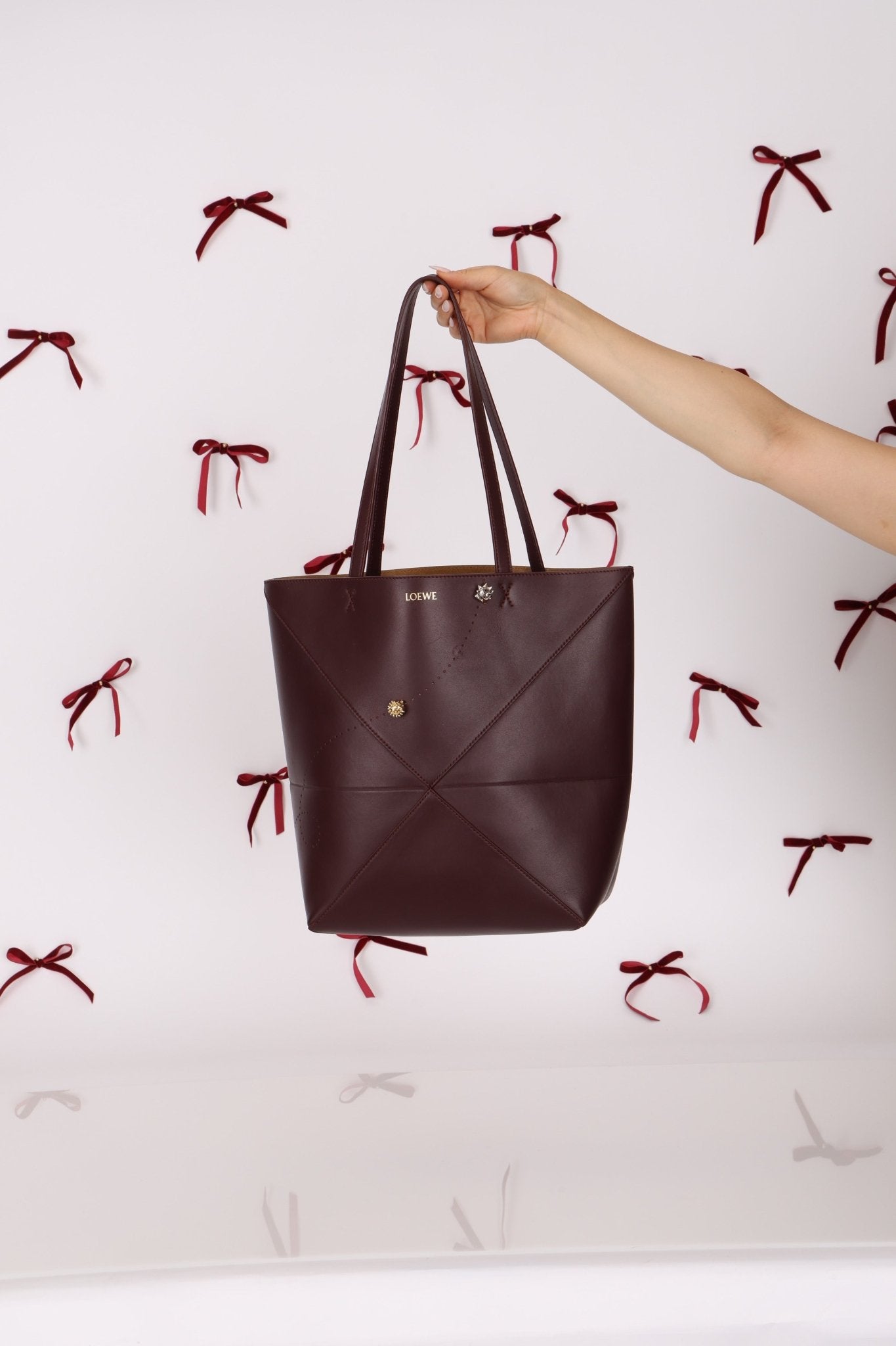 Limited Edition Loewe Calfskin Qixi Festival Hedgehog Charms Medium Fold Tote - FashioNica