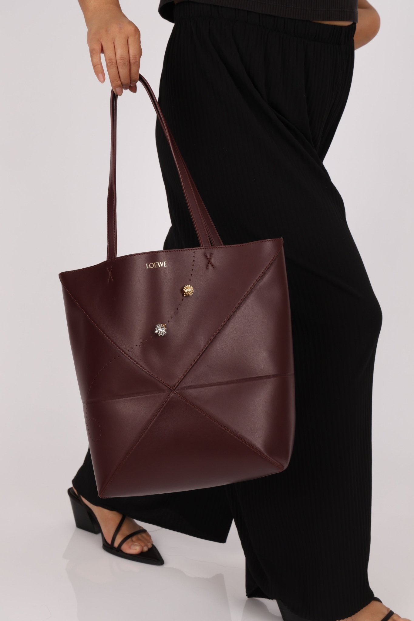 Limited Edition Loewe Calfskin Qixi Festival Hedgehog Charms Medium Fold Tote - FashioNica