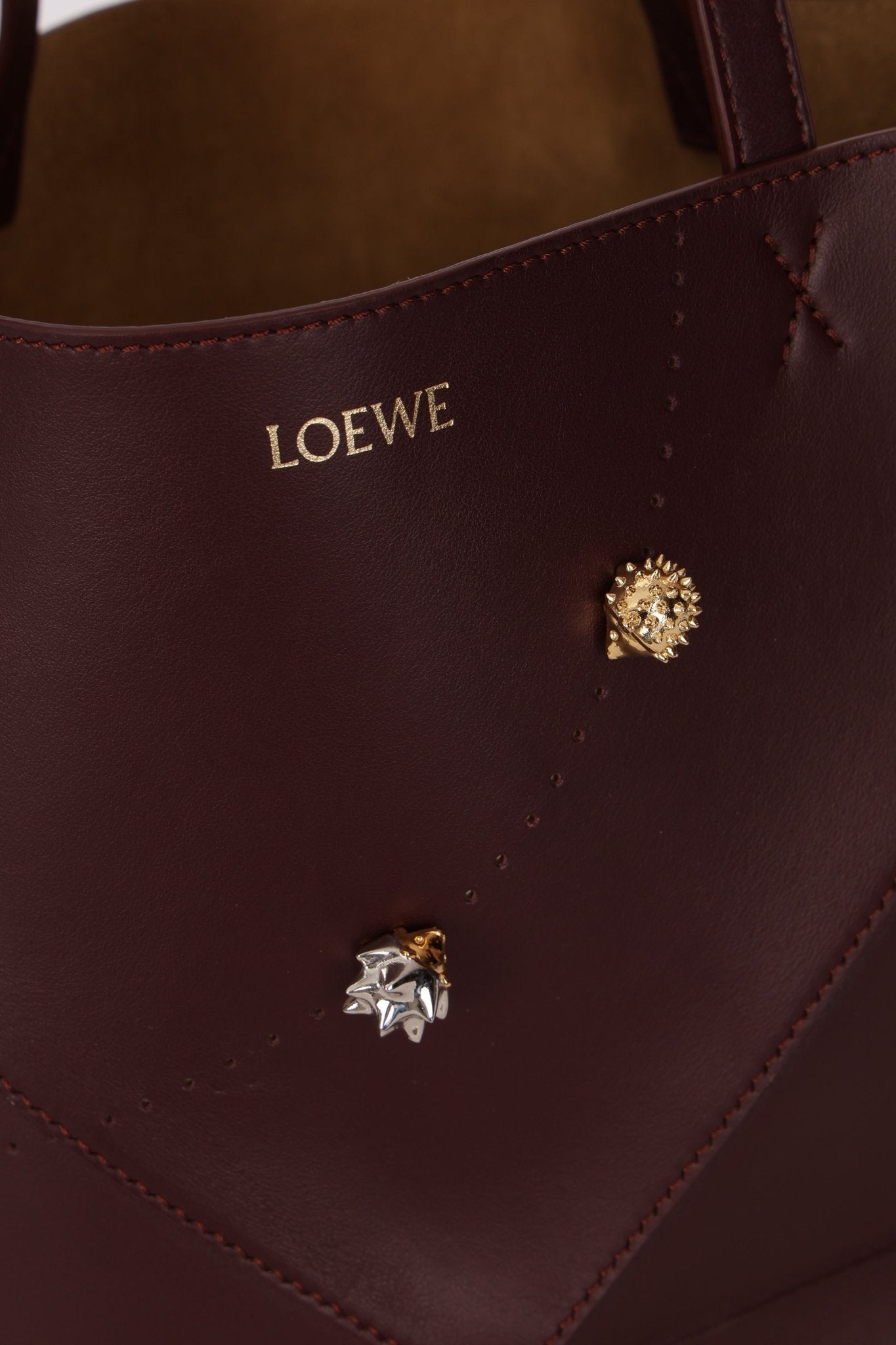 Limited Edition Loewe Calfskin Qixi Festival Hedgehog Charms Medium Fold Tote - FashioNica