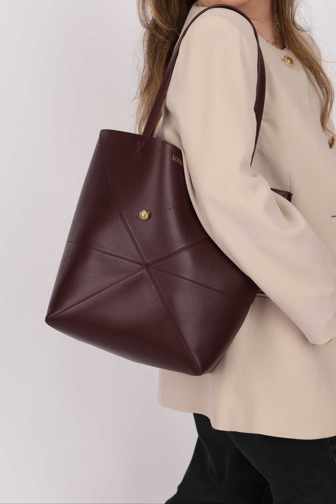 Limited Edition Loewe Calfskin Qixi Festival Hedgehog Charms Medium Fold Tote - FashioNica