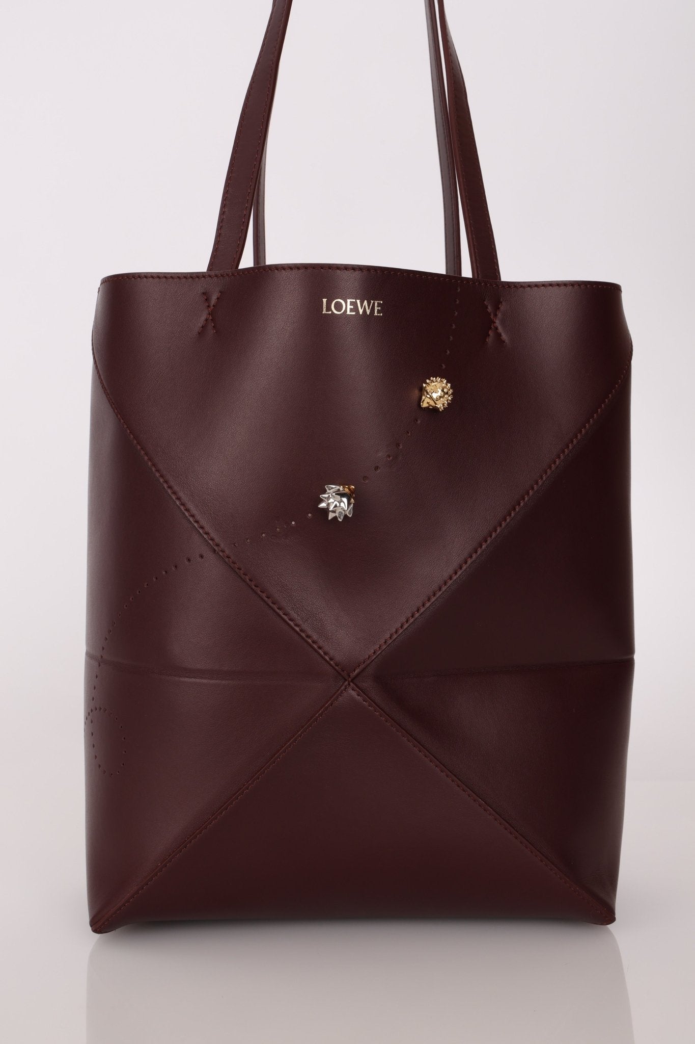 Limited Edition Loewe Calfskin Qixi Festival Hedgehog Charms Medium Fold Tote - FashioNica