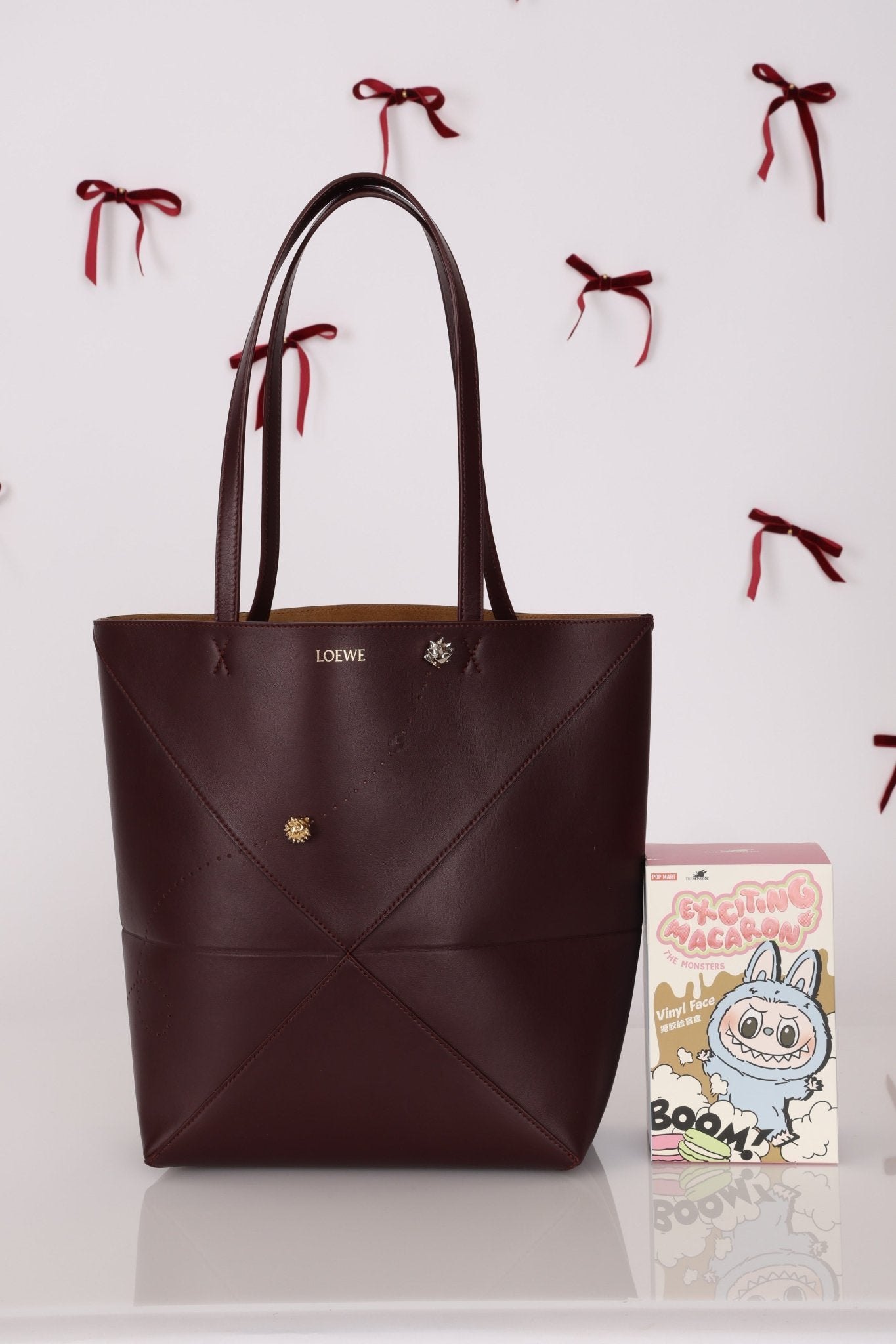 Limited Edition Loewe Calfskin Qixi Festival Hedgehog Charms Medium Fold Tote - FashioNica