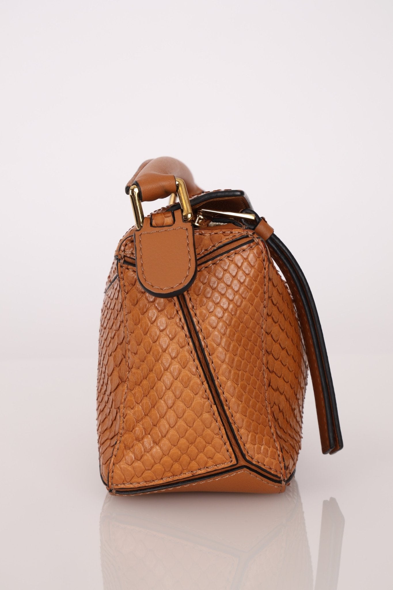 Limited Edition Loewe Tan Watersnake Mini Puzzle Bag - FashioNica