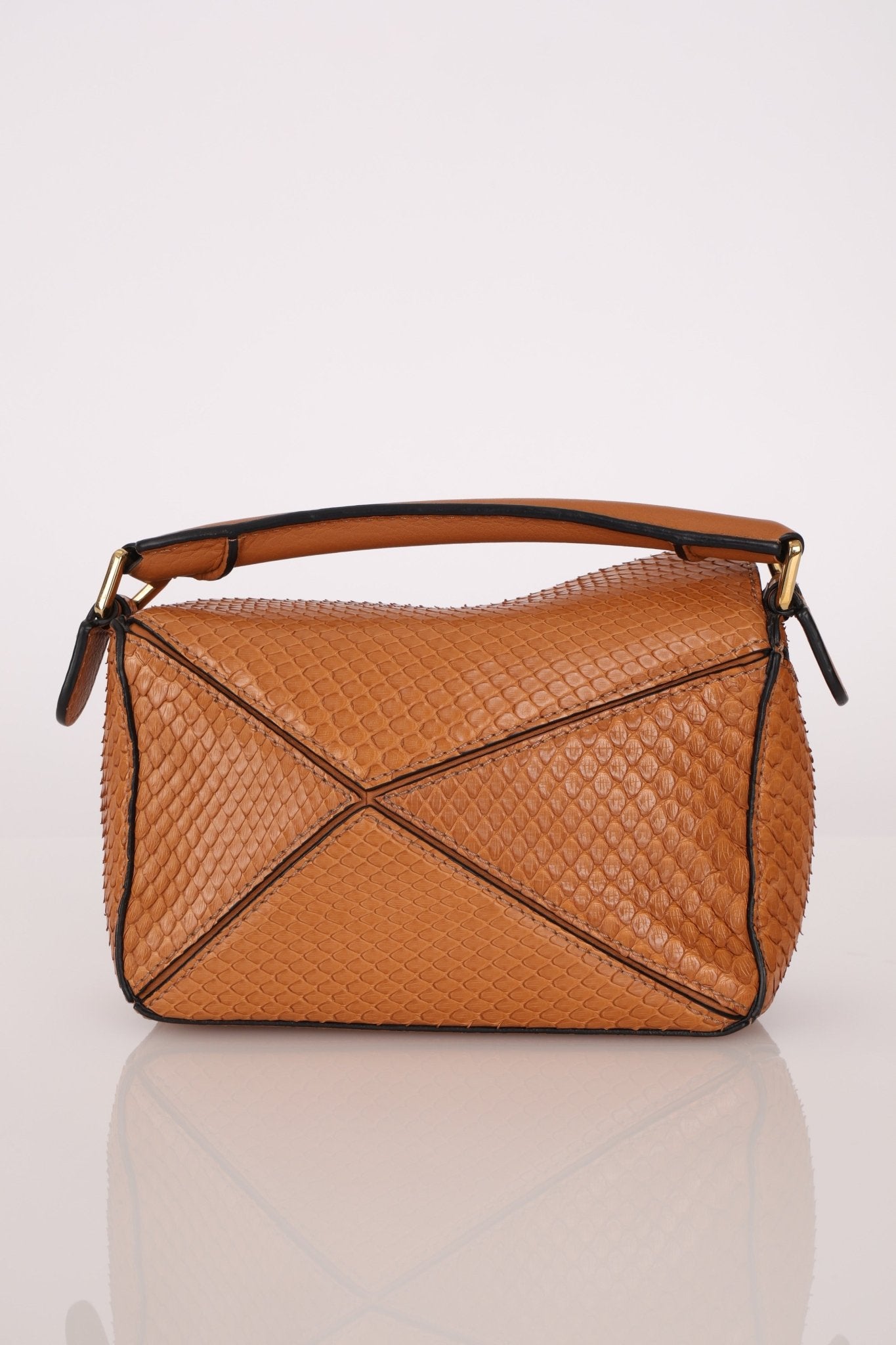 Limited Edition Loewe Tan Watersnake Mini Puzzle Bag - FashioNica