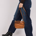 Limited Edition Loewe Tan Watersnake Mini Puzzle Bag - FashioNica