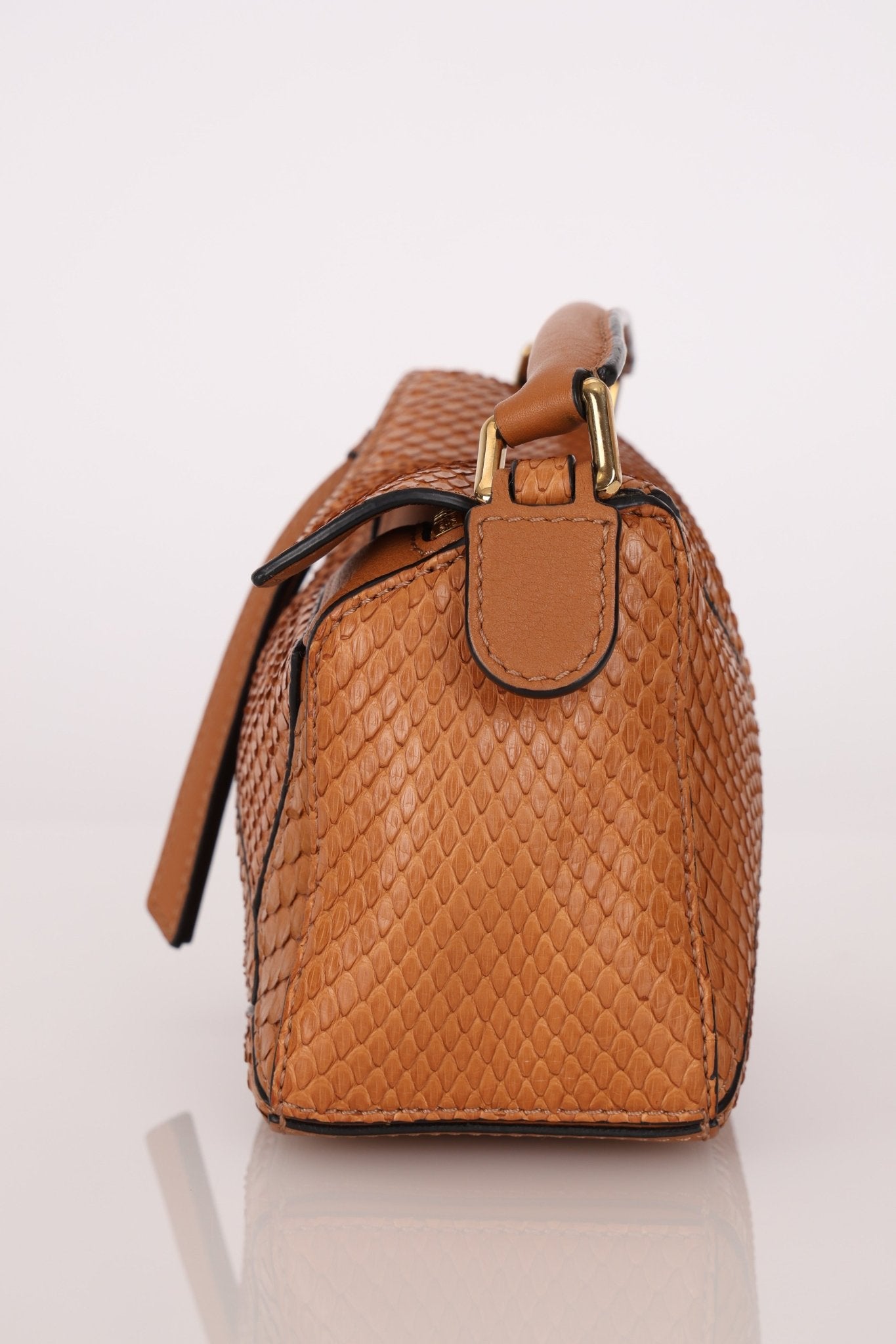 Limited Edition Loewe Tan Watersnake Mini Puzzle Bag - FashioNica