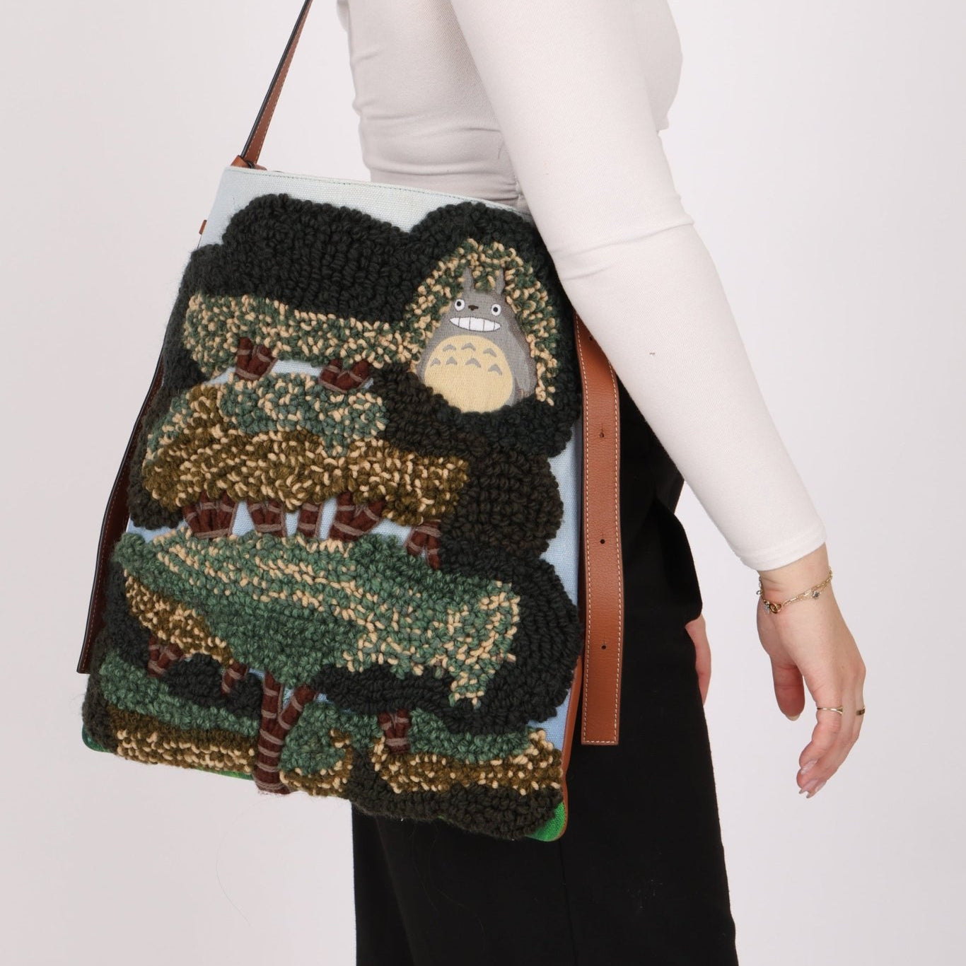 Limited Edition Loewe x Studio Ghibli My Neighbor Totoro Knitted Vertical Tote - FashioNica