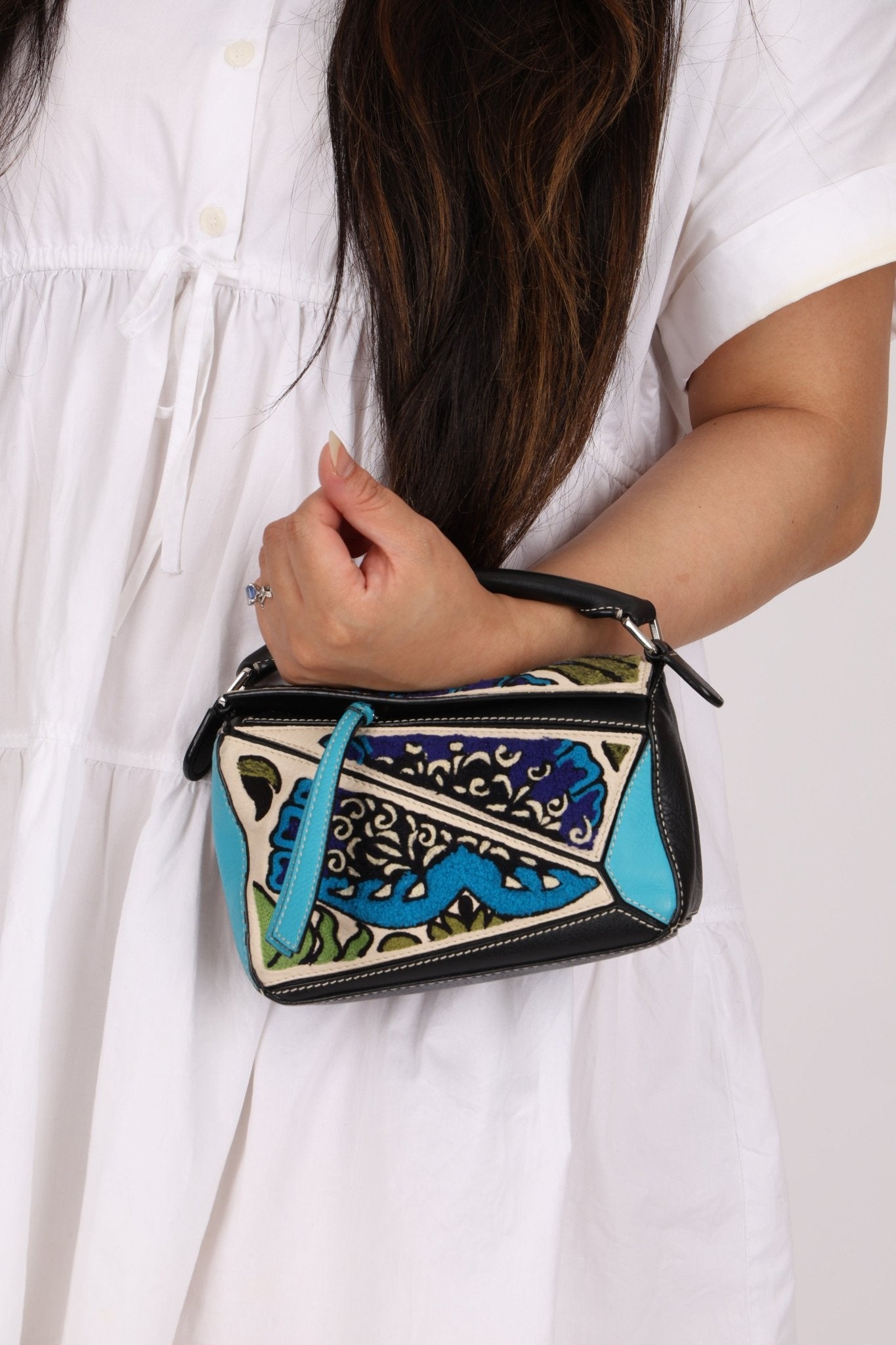 Limited Edition Loewe x William de Morgan Leather Embroidered Mini Puzzle - FashioNica