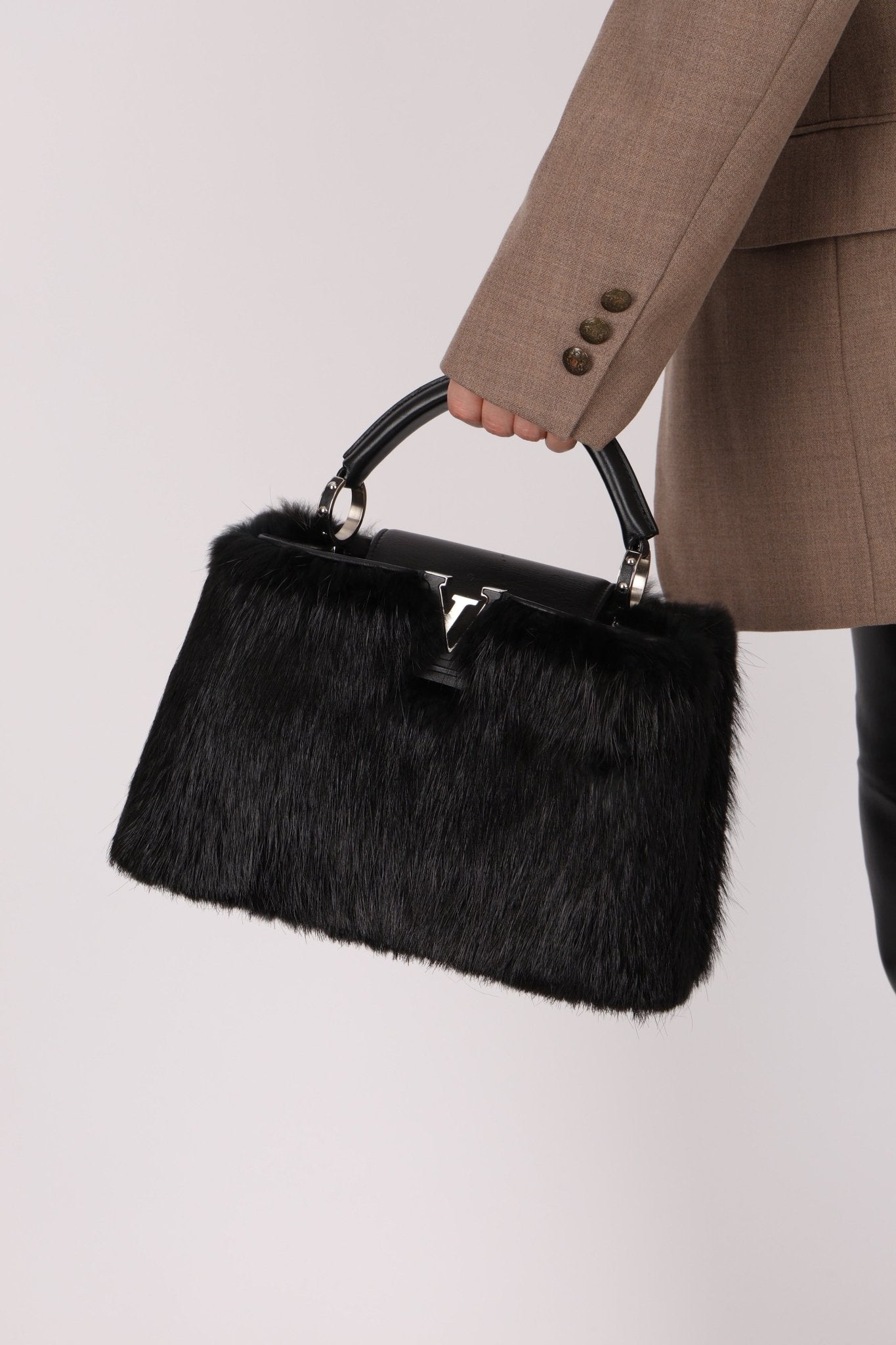 Limited Edition Louis Vuitton 2017 Mink Fur Monogram Capucines MM - FashioNica