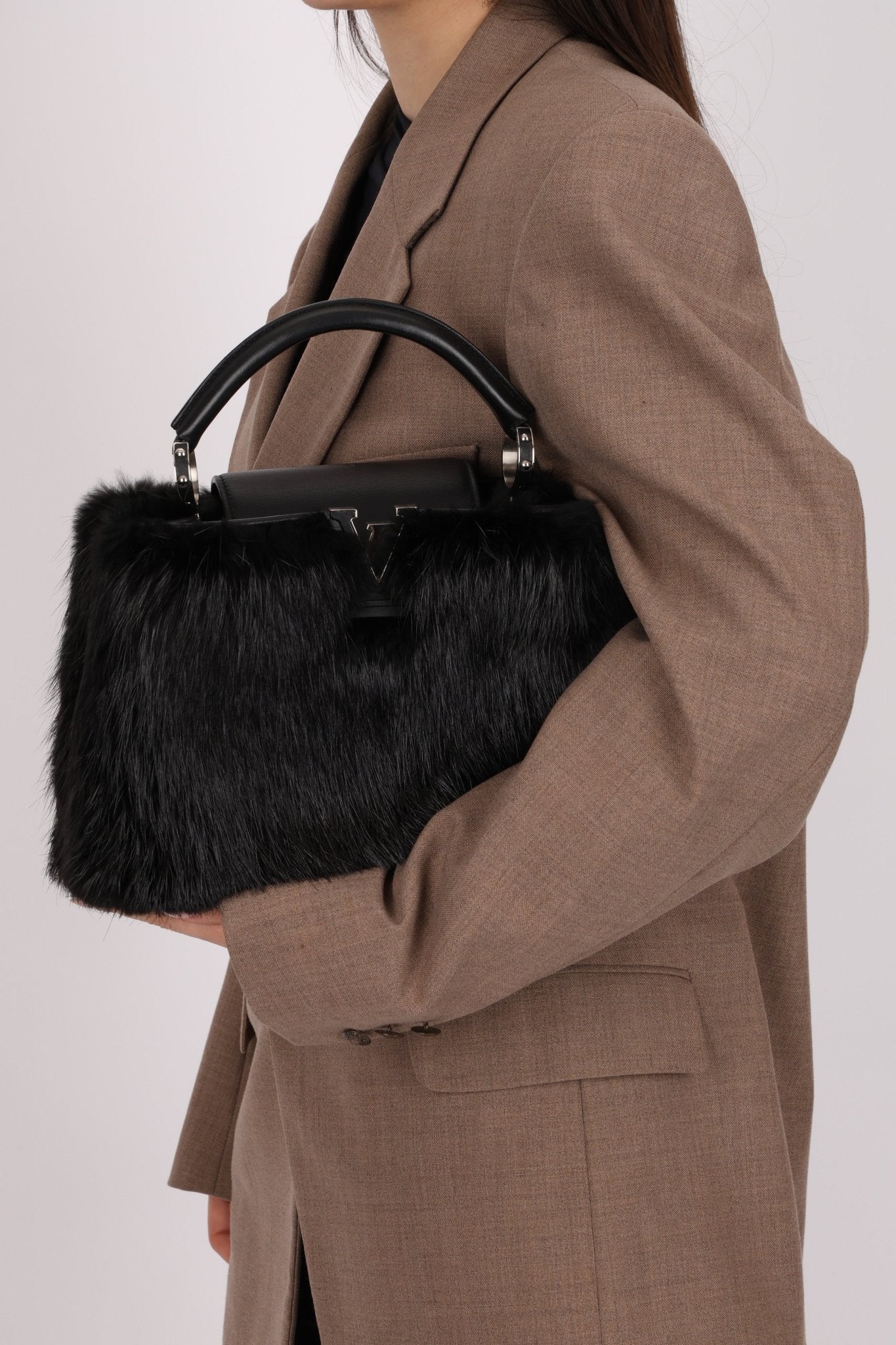 Limited Edition Louis Vuitton 2017 Mink Fur Monogram Capucines MM - FashioNica