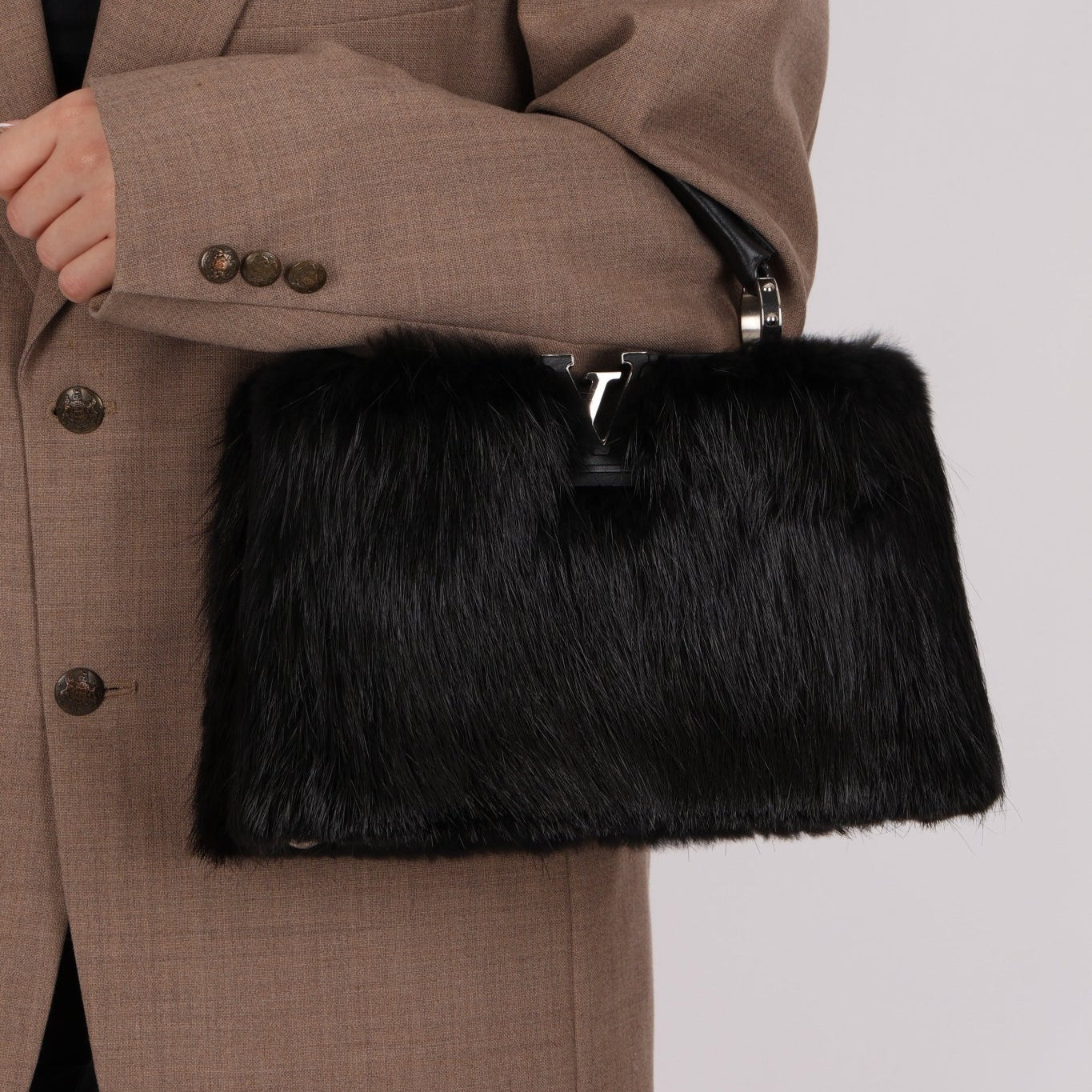 Limited Edition Louis Vuitton 2017 Mink Fur Monogram Capucines MM - FashioNica