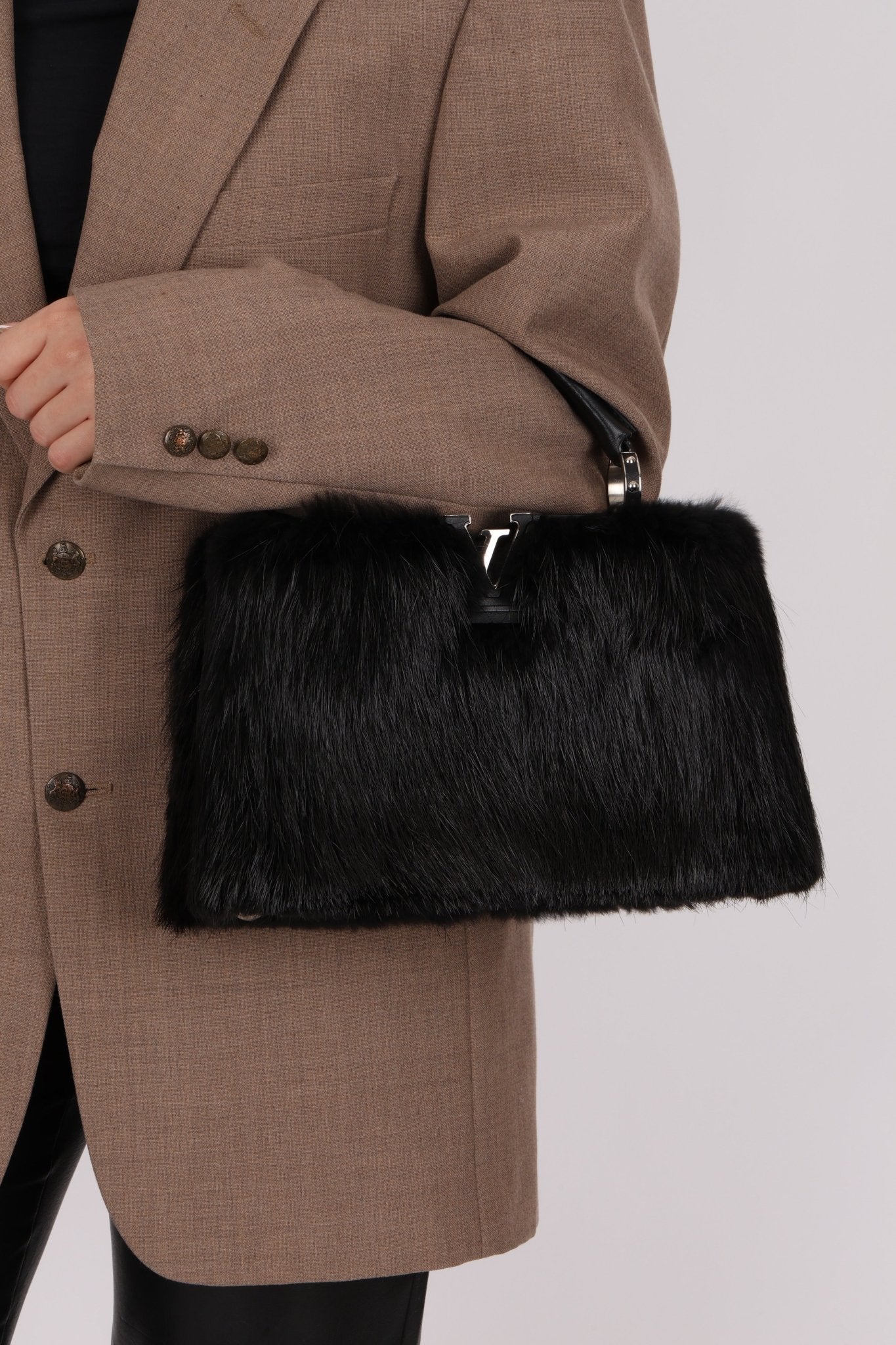 Limited Edition Louis Vuitton 2017 Mink Fur Monogram Capucines MM - FashioNica