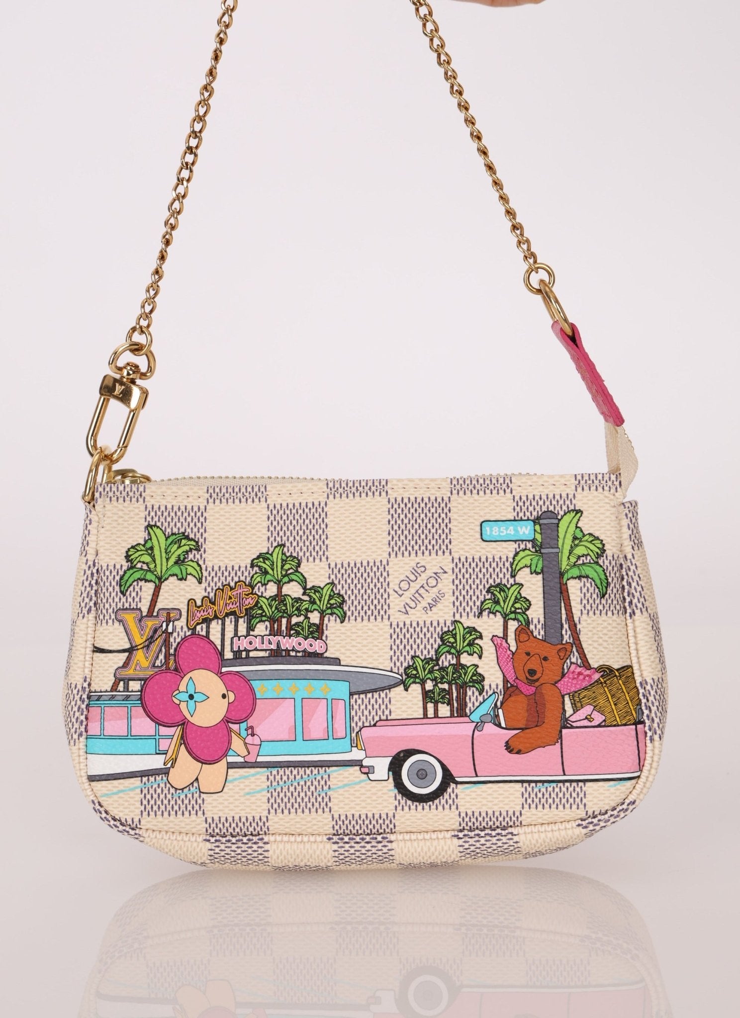 Limited Edition Louis Vuitton 2021 Damier Azur Hollywood Animation Mini Pochette - FashioNica