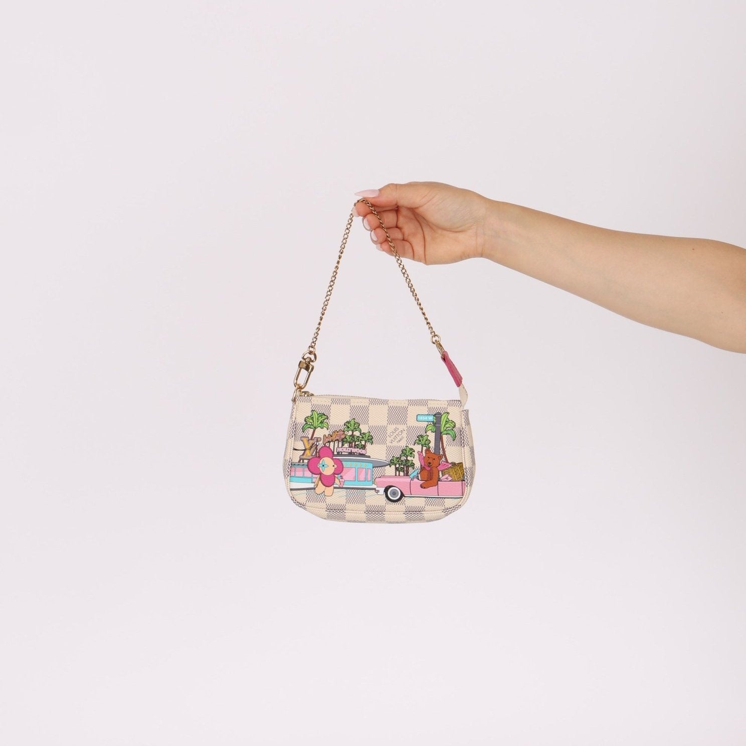 Limited Edition Louis Vuitton 2021 Damier Azur Hollywood Animation Mini Pochette - FashioNica