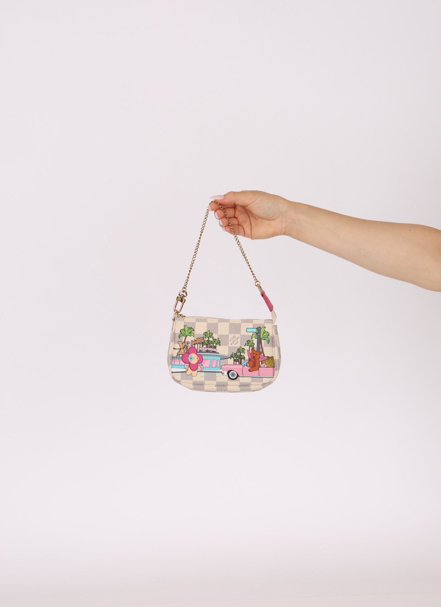 Limited Edition Louis Vuitton 2021 Damier Azur Hollywood Animation Mini Pochette - FashioNica