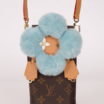 Limited Edition Louis Vuitton 2024 Monogram Vivienne with Azure Frost Shearling Bag - FashioNica