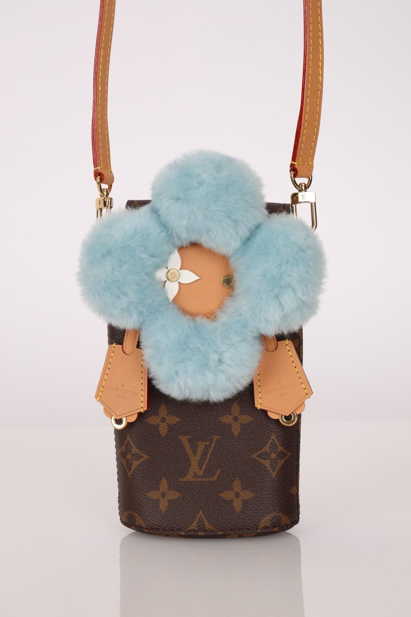 Limited Edition Louis Vuitton 2024 Monogram Vivienne with Azure Frost Shearling Bag - FashioNica