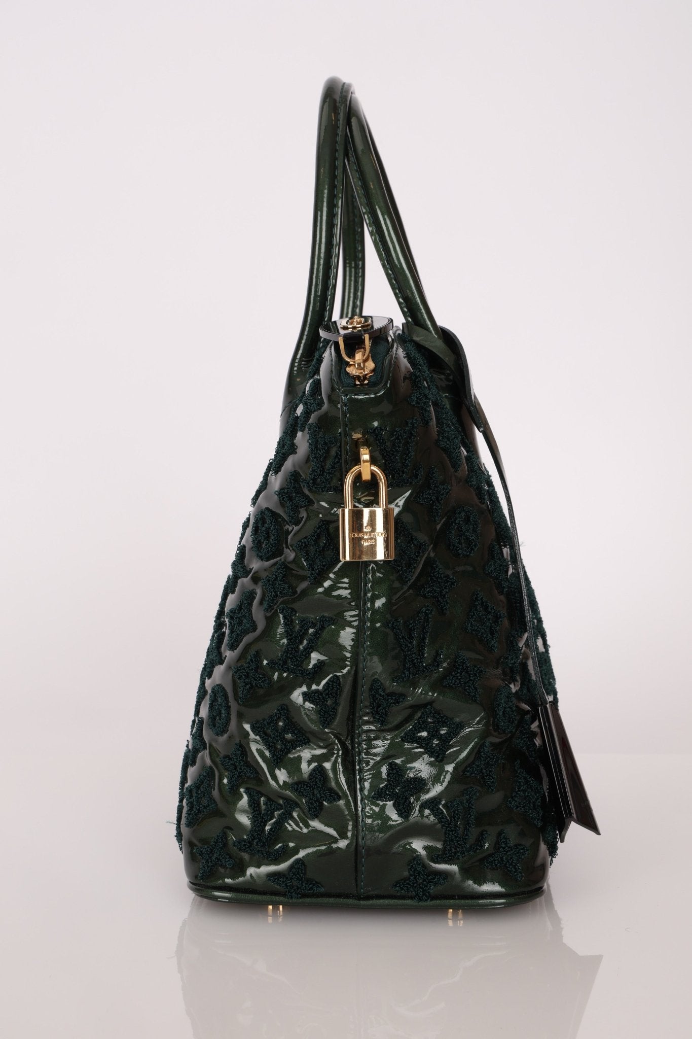 Limited Edition Louis Vuitton Emerald Patent Monogram Fascination Lockit Bag - FashioNica