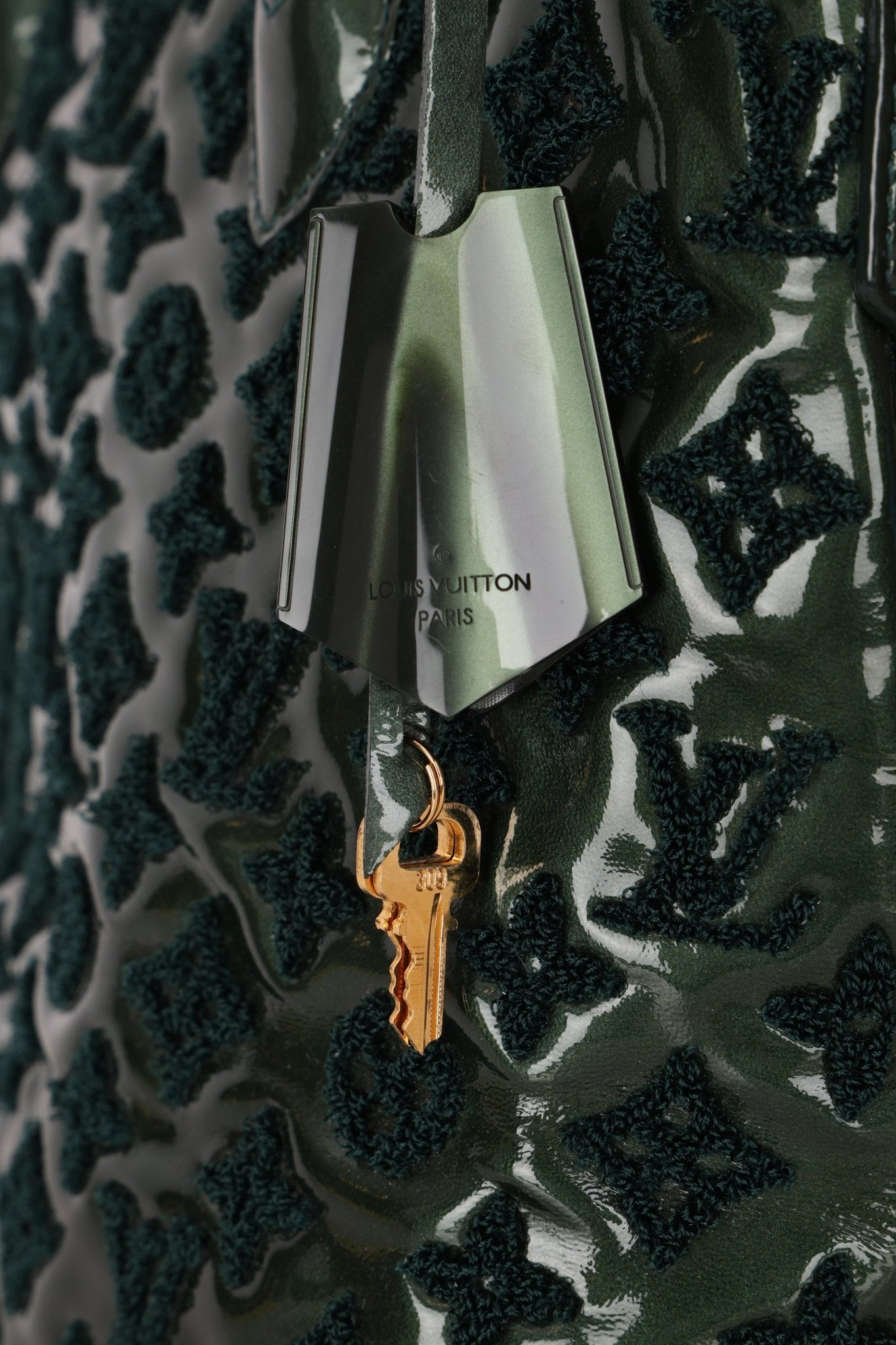 Limited Edition Louis Vuitton Emerald Patent Monogram Fascination Lockit Bag - FashioNica